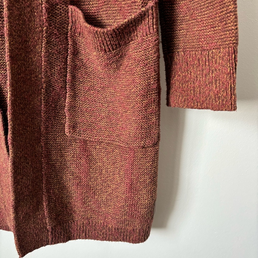 Roots Rust Color Long Open Cotton Cardigan - Picture 10 of 13